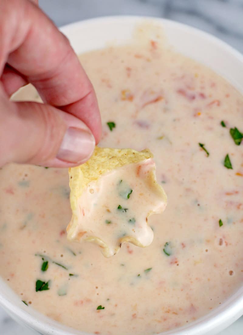 Healthier Cheese Dip - a Velveeta and Rotel Recipe Knock Off!