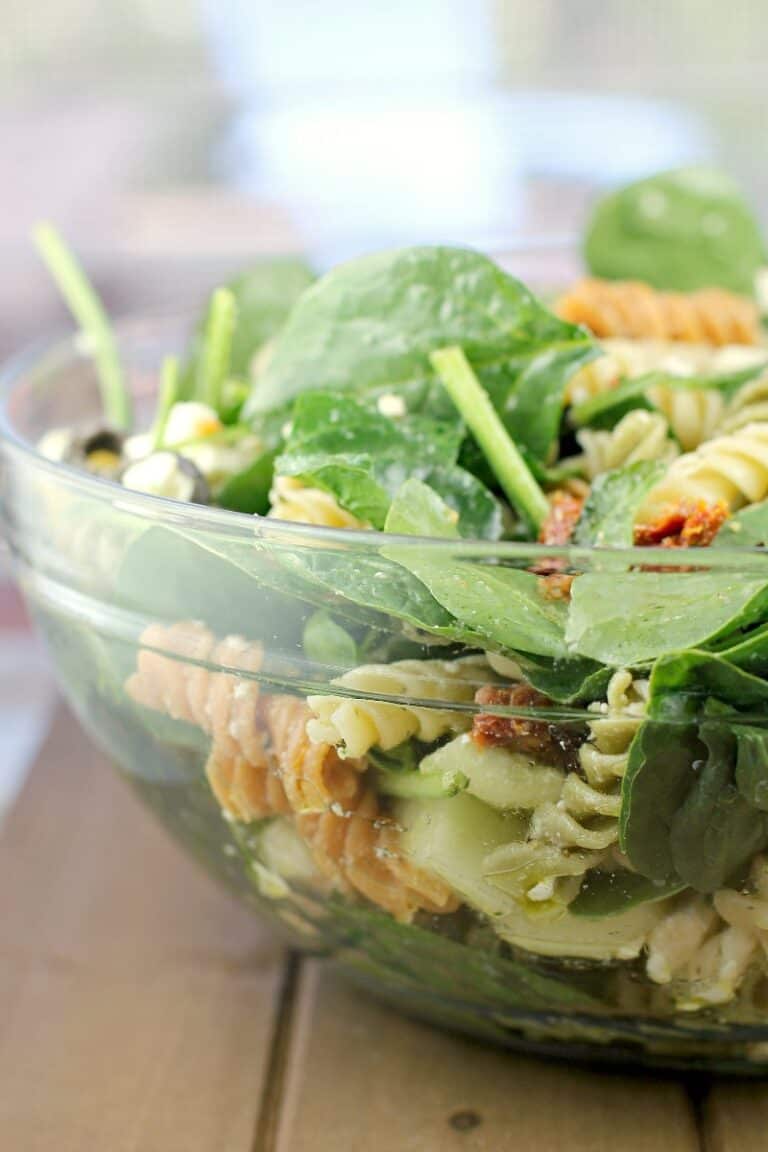 Rotini Pasta Salad with Spinach Erica's Recipes Potluck recipe