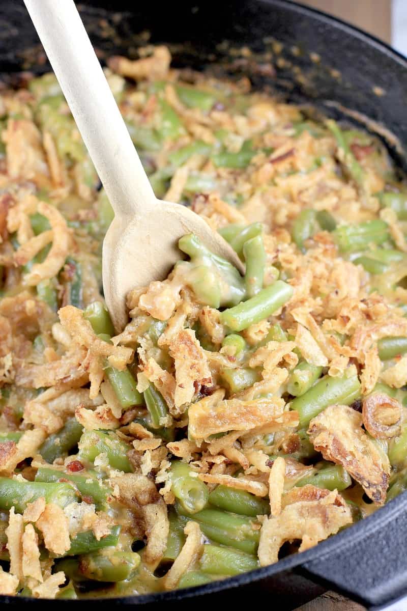Grilled Green Bean Casserole with Bacon