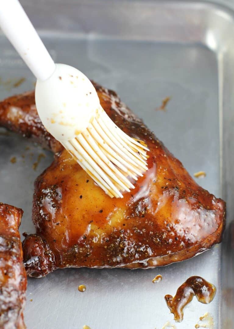 Maple Bourbon Smoked Chicken Quarters Erica's Recipes Big Green Egg