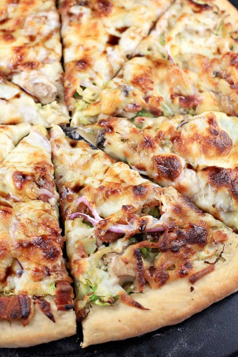 Brussels Sprouts and Bacon Pizza