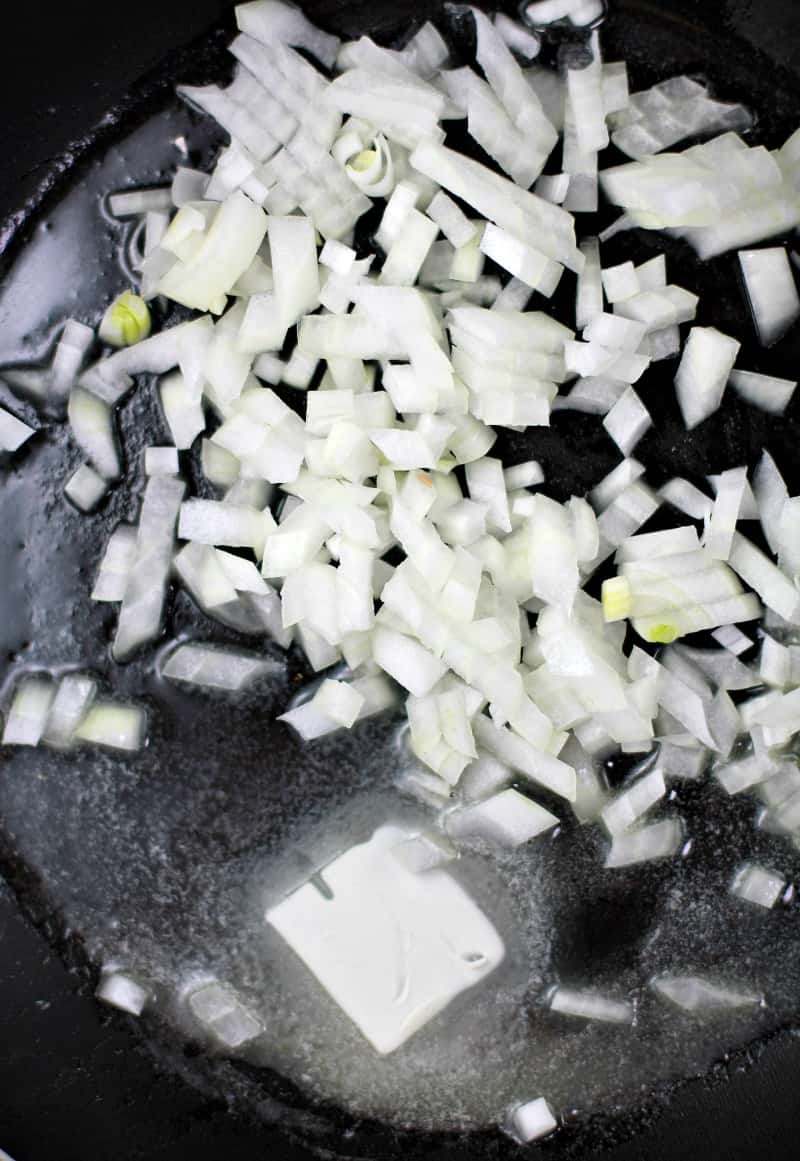 onion and butter in skillet