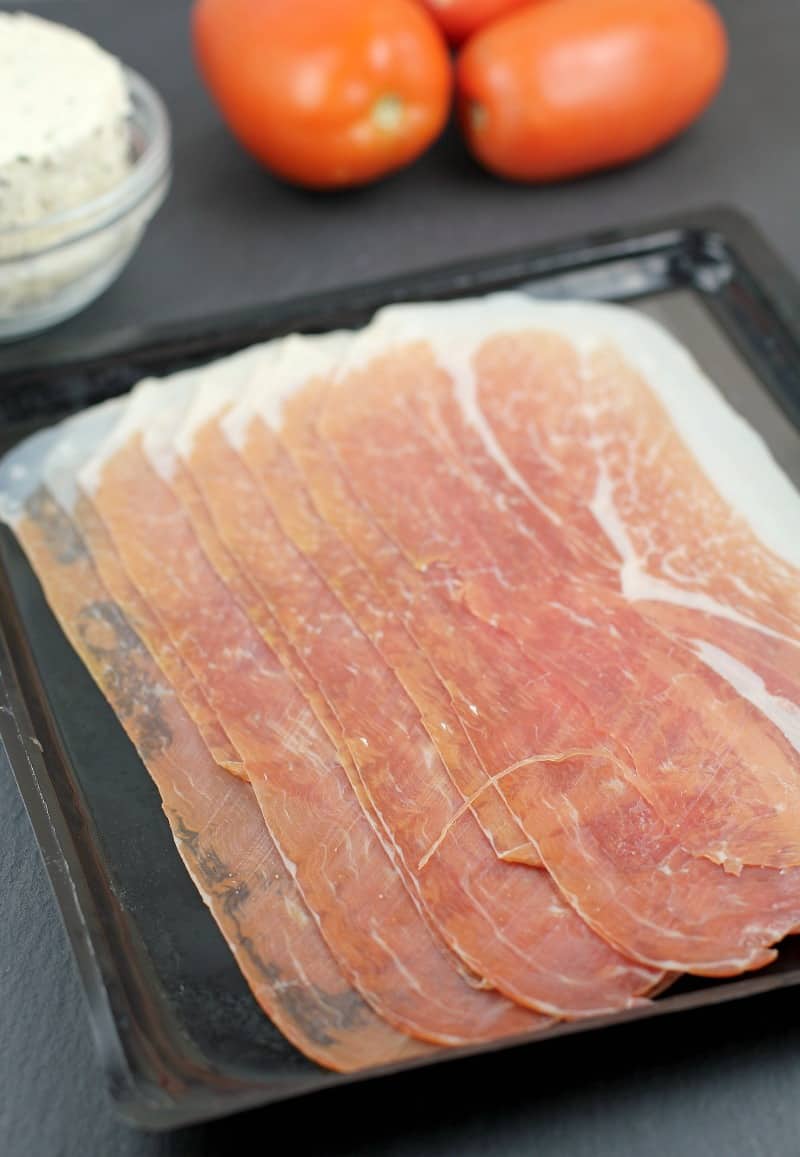 thinly sliced prosciutto in a package