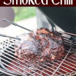 image for pinterest with text overlay Over The Top Smoked Chili