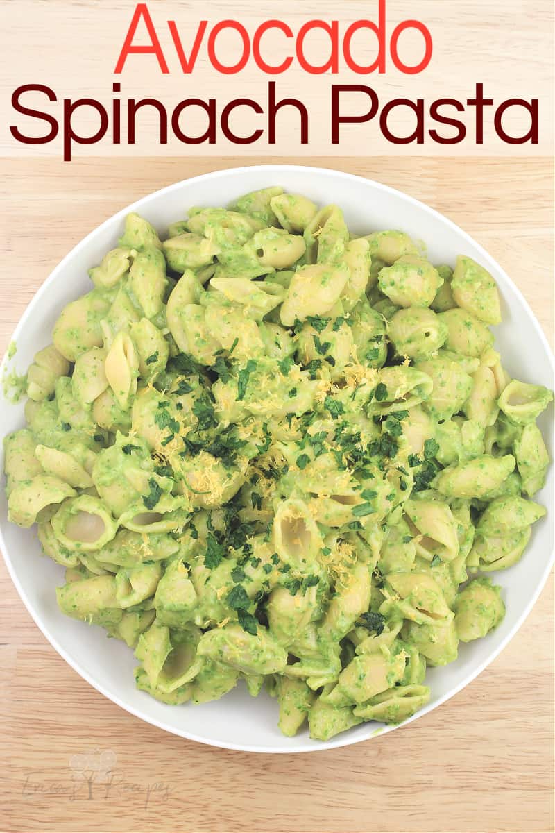 Avocado Spinach Pasta Erica's Recipes vegan avocado pasta sauce