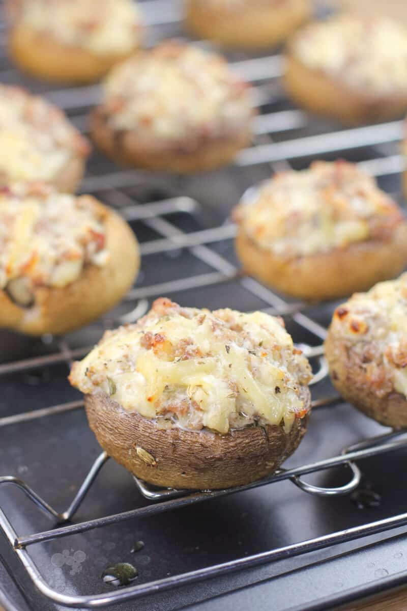 finished recipe on grate, sitting on bake pan