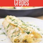 image for pinterest sharing with text overlay of recipe title Smoked Salmon Crepes
