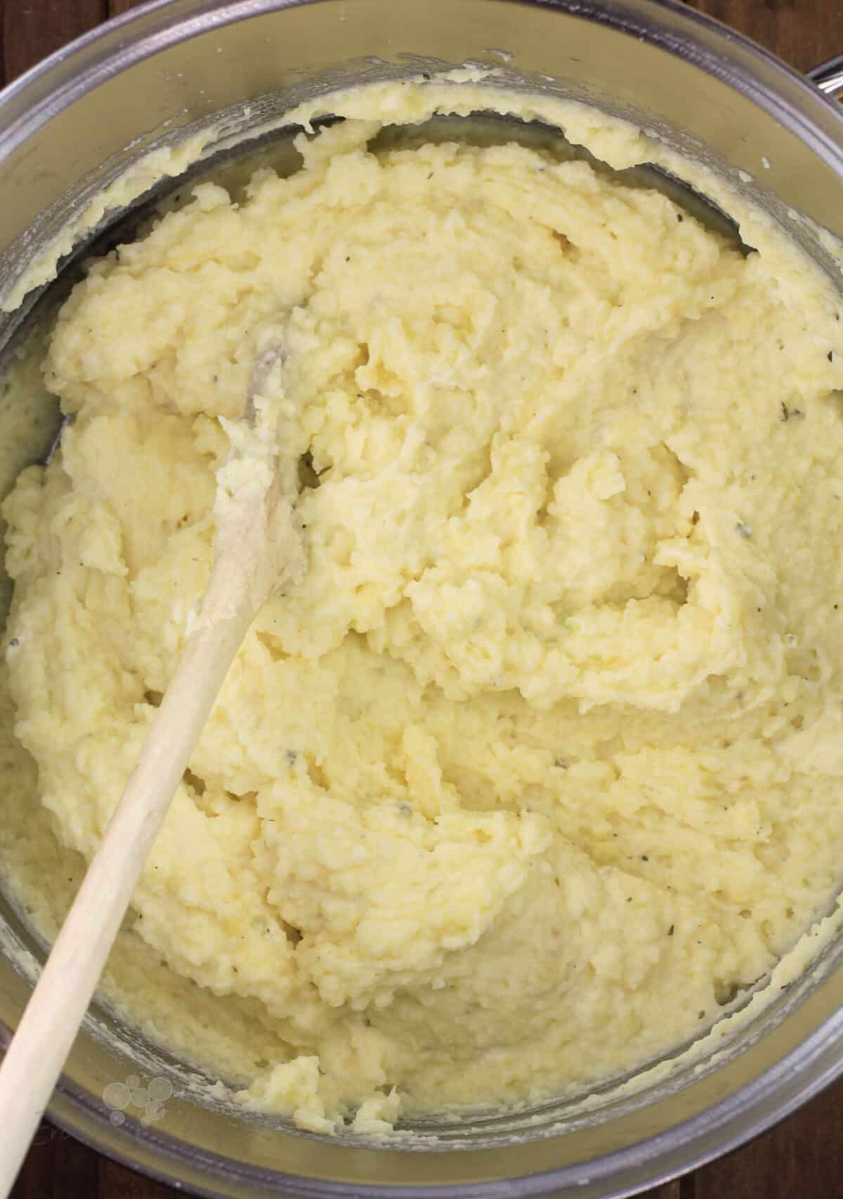 boursin mashed potatoes after combining ingredients