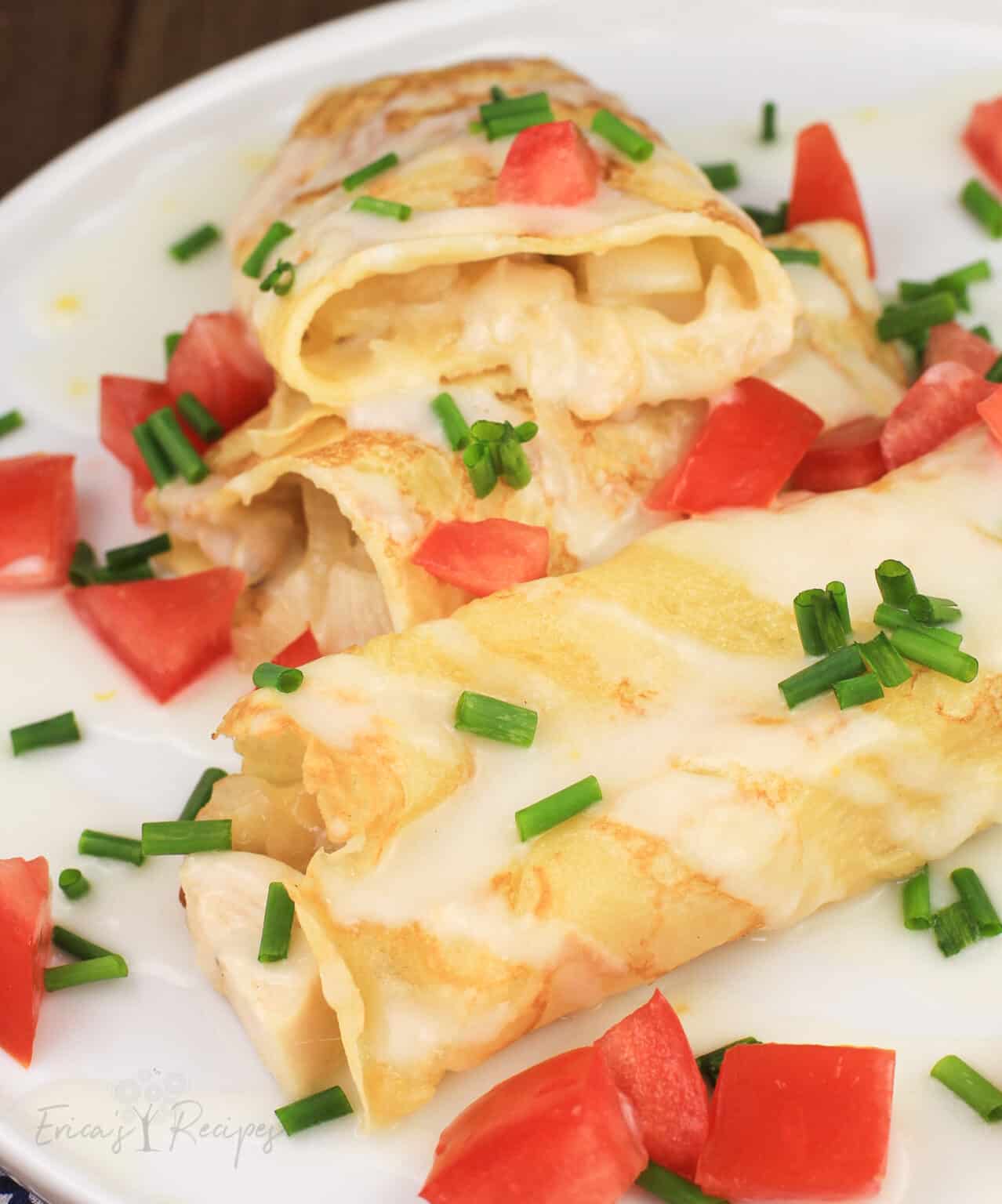 CrabStuffed Crepes · Erica's Recipes · with lemon cheese sauce
