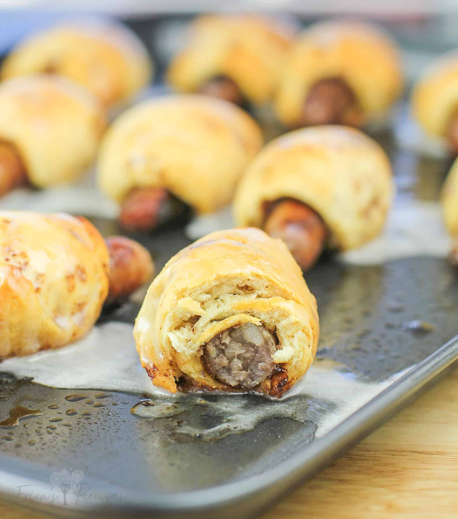 Crescent Wrapped Salami Rolls - Cooks Well With Others