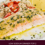image for pinterest with text overlay recipe title Toaster Oven Salmon