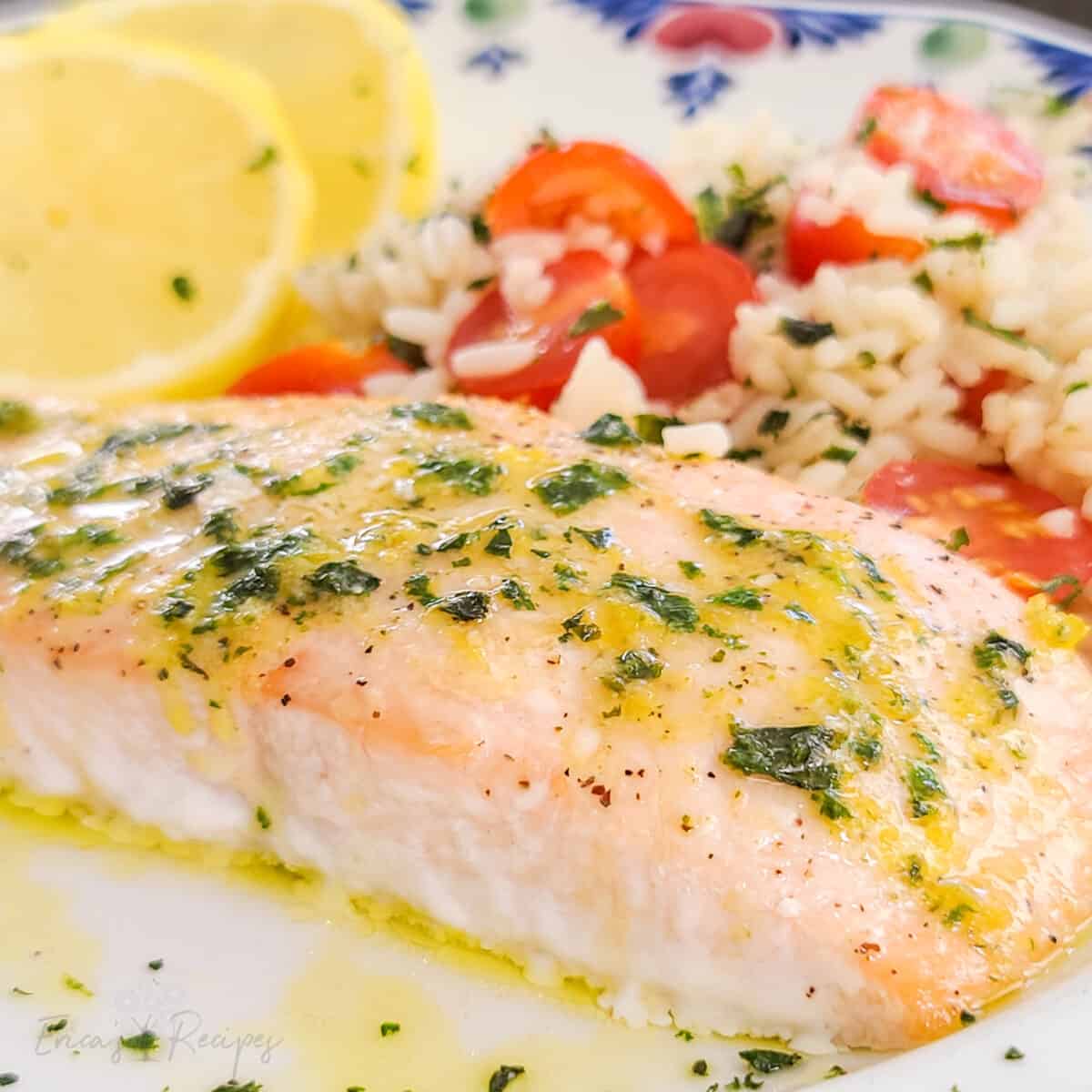 Toaster Oven Salmon with Lemon Basil Butter Erica s Recipes