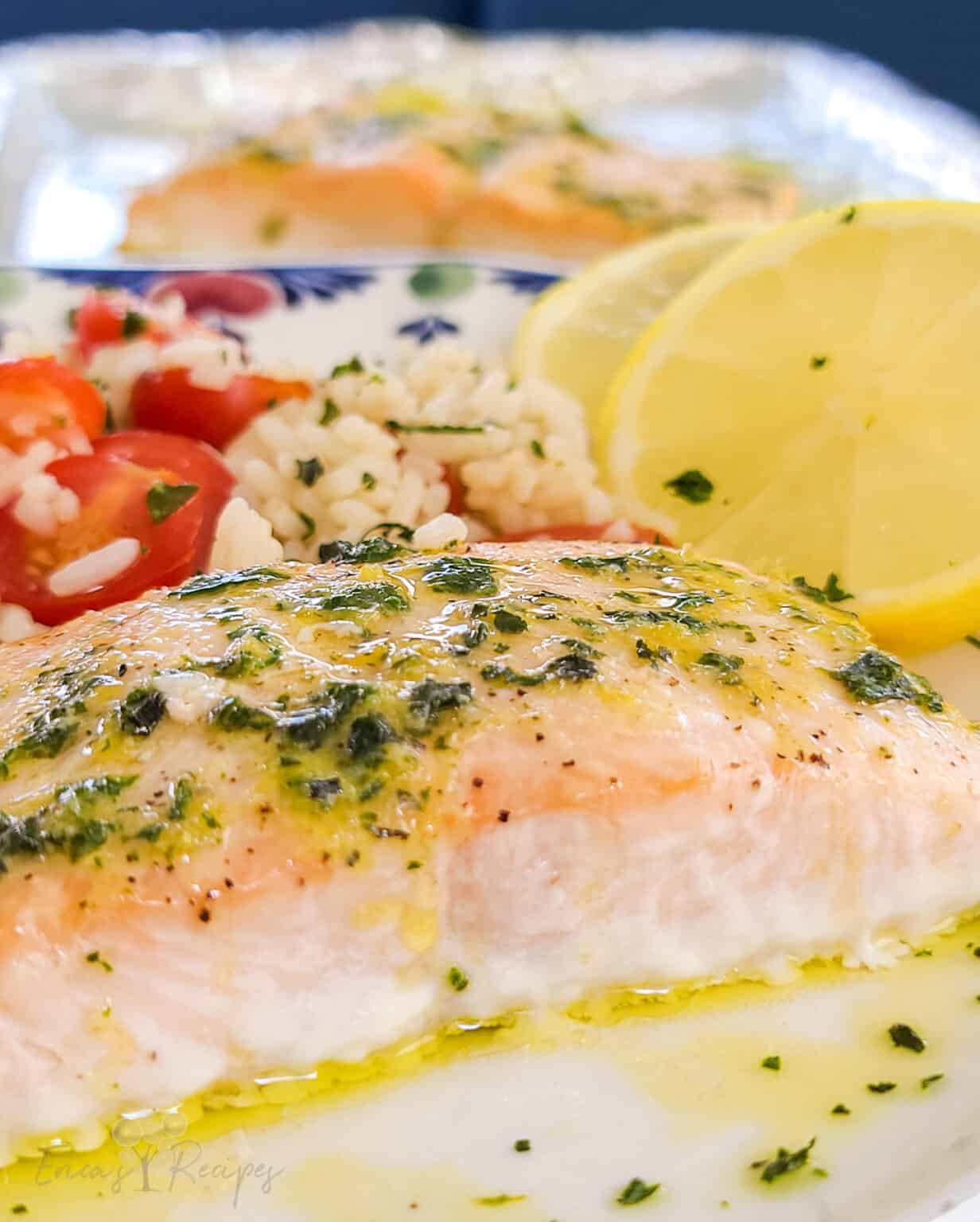 Toaster Oven Salmon with Lemon Basil Butter Erica's Recipes