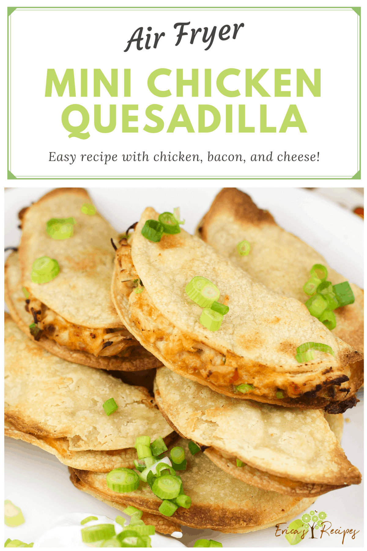 Mini Air Fryer Chicken Quesadilla Erica's Recipes corn tortilla