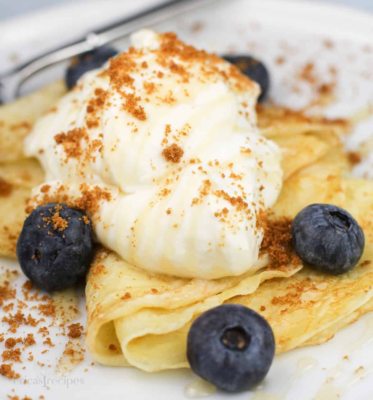 serving of prepared dessert on white dish