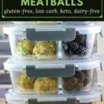 image for pinterest with text overlay recipe title Turkey Zucchini Meatballs