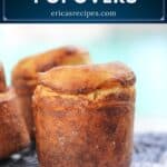 image for Pinterest sharing with text overlay recipe title Garlic Parmesan Popovers