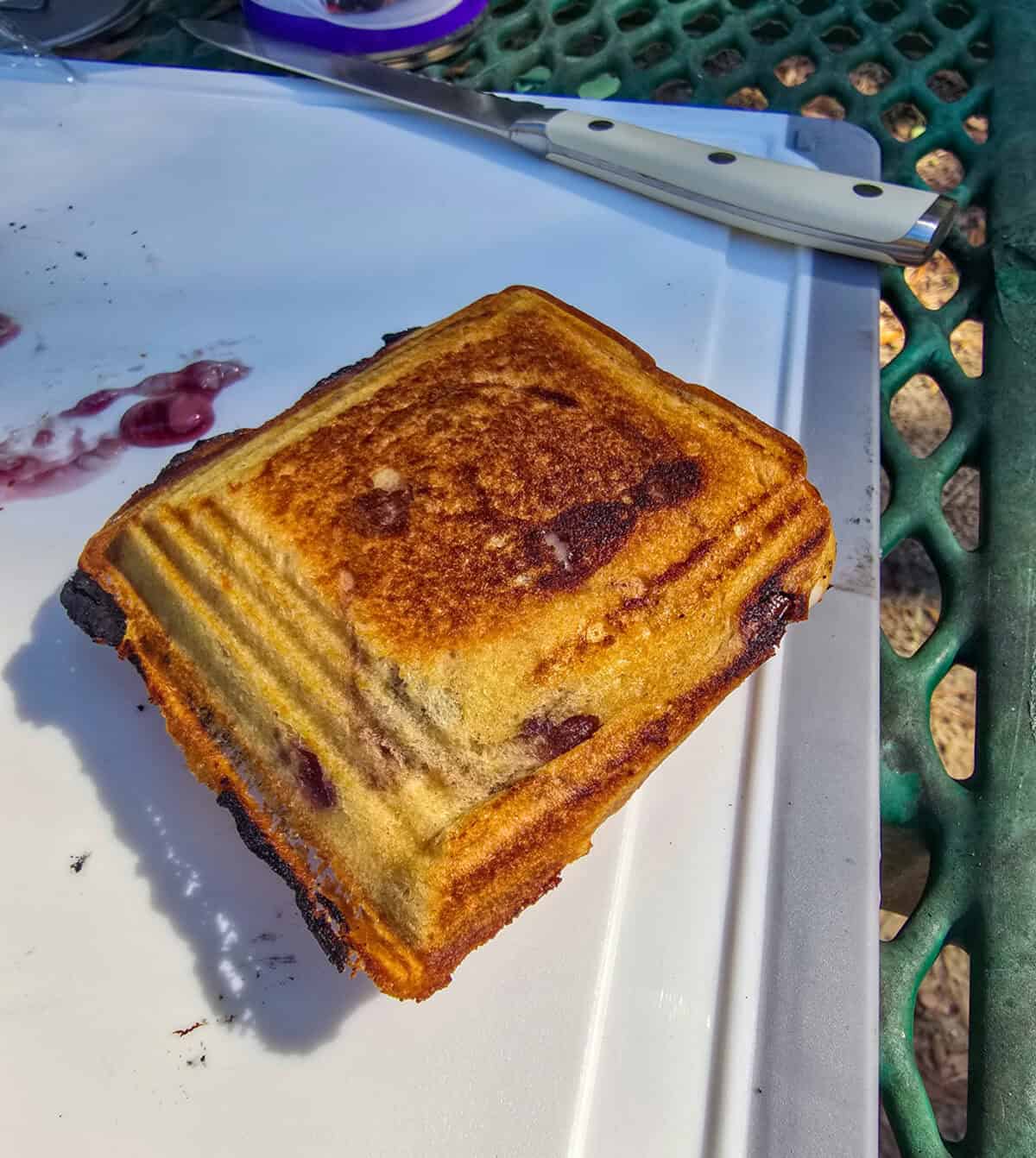 cooked hand pie on white surface